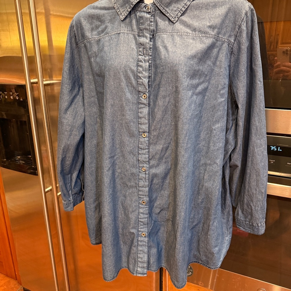 Woman Within Classic‎ Denim Button down Tunic 26/28